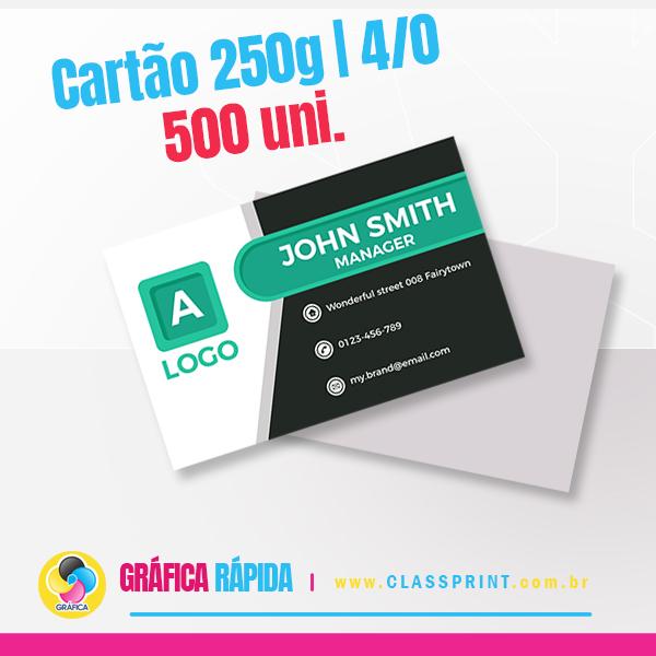 500 Cartão de Visita Só Frente (Verniz Total Brilho)