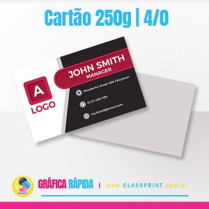 Cartão de Visita Só Frente (Total Verniz Brilh0) Couchê 25g 9x5cm 4/0 Plastificação brilho frente Corte Reto Impressão colorida somente frente