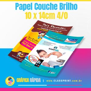 Panfleto Couche Brilho 80g Couchê 80g 10x14cm 4x0  Corte Reto 