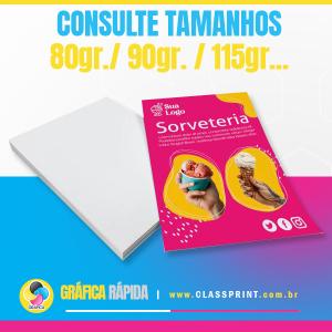 Panfleto Couche Brilho  115g (Menor Quantidade) Couchê 115g 10x14cm 4x0 Papel Couche Brilho Corte Reto Impressão colorida somente frente